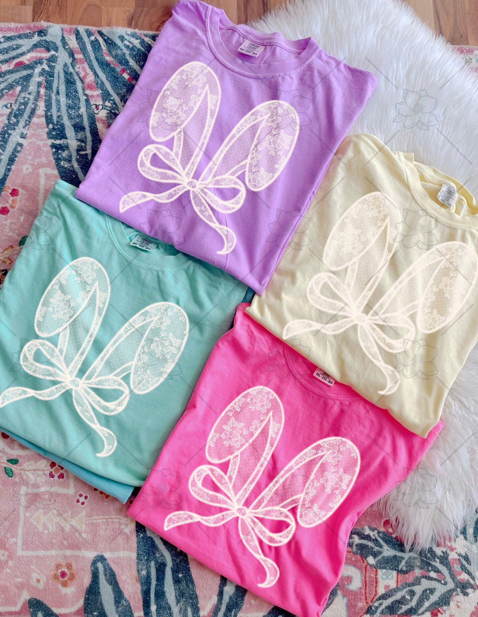 Lace Bunny Ears Spring Colors- Multiple Styles