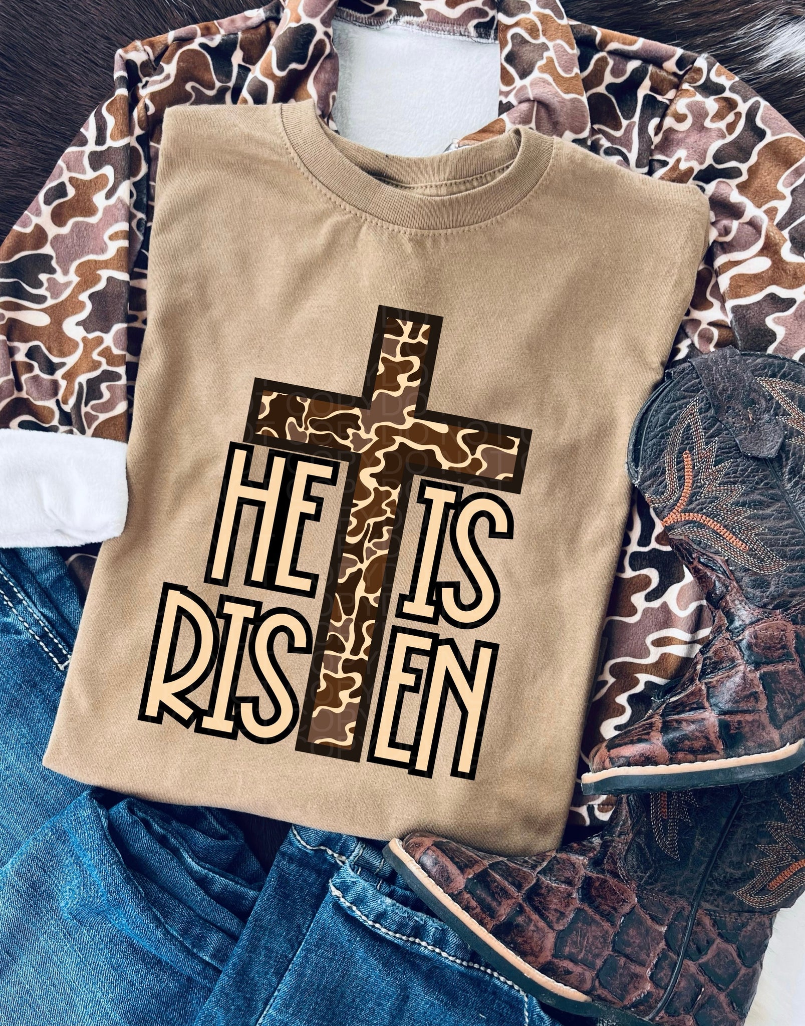 He is Risen Camo- Youth