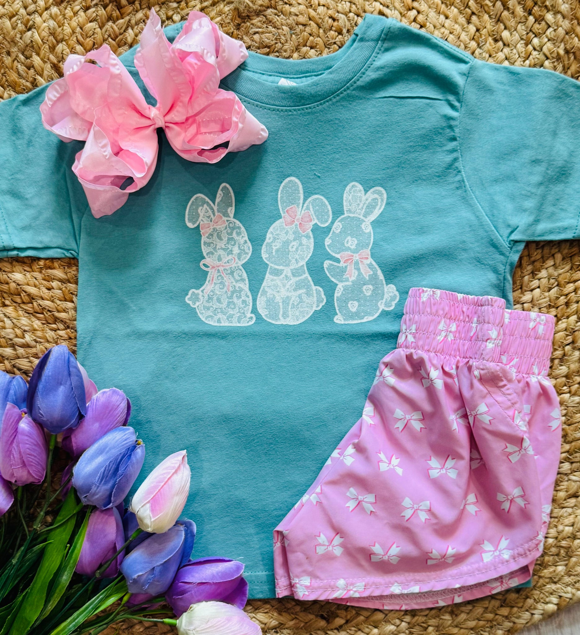 Girls Lace Bunnies Tee