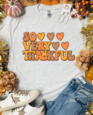 So Very Thankful Hearts Retro Ash Tee