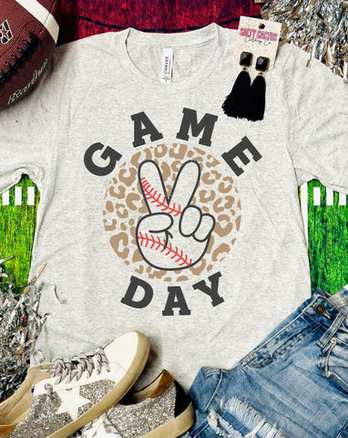 Game Day Peace Baseball Grey Triblend Bella