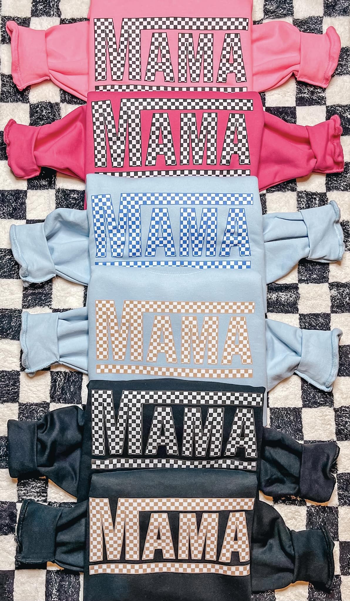 Checkered Mama Sweatshirt - Multiple Options