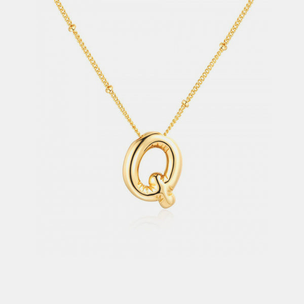 Gold-Plated Bubble Initial Necklace