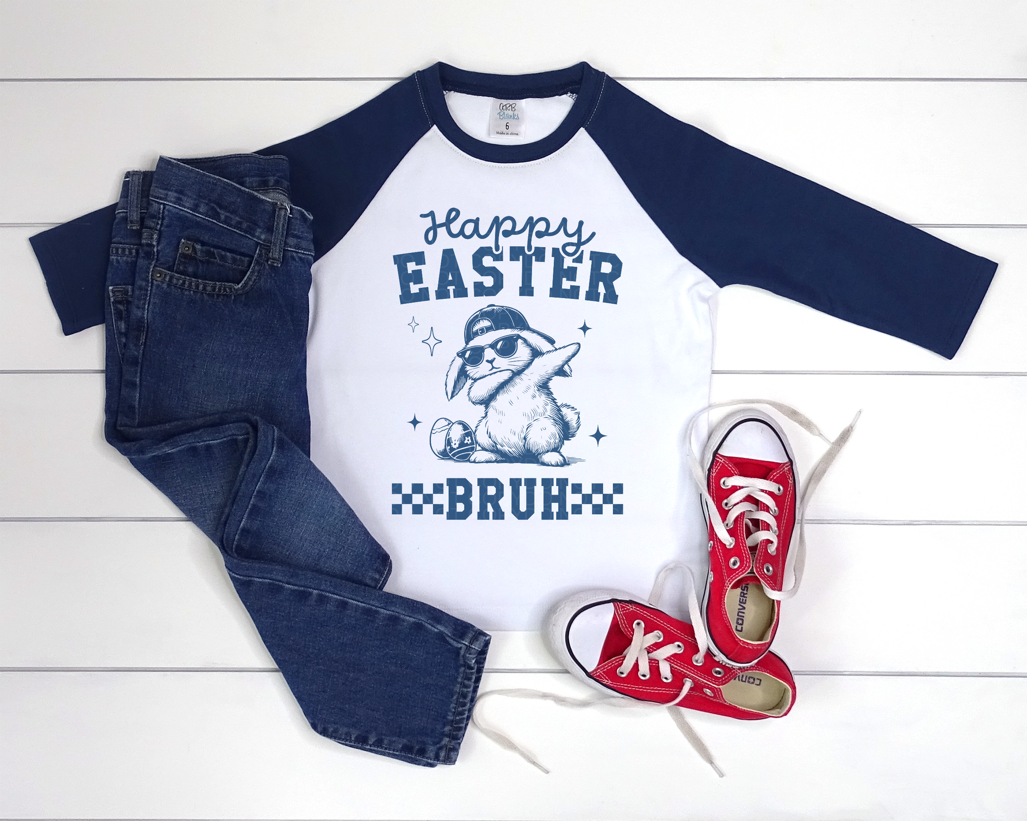 Happy Easter Bruh Raglan - Youth