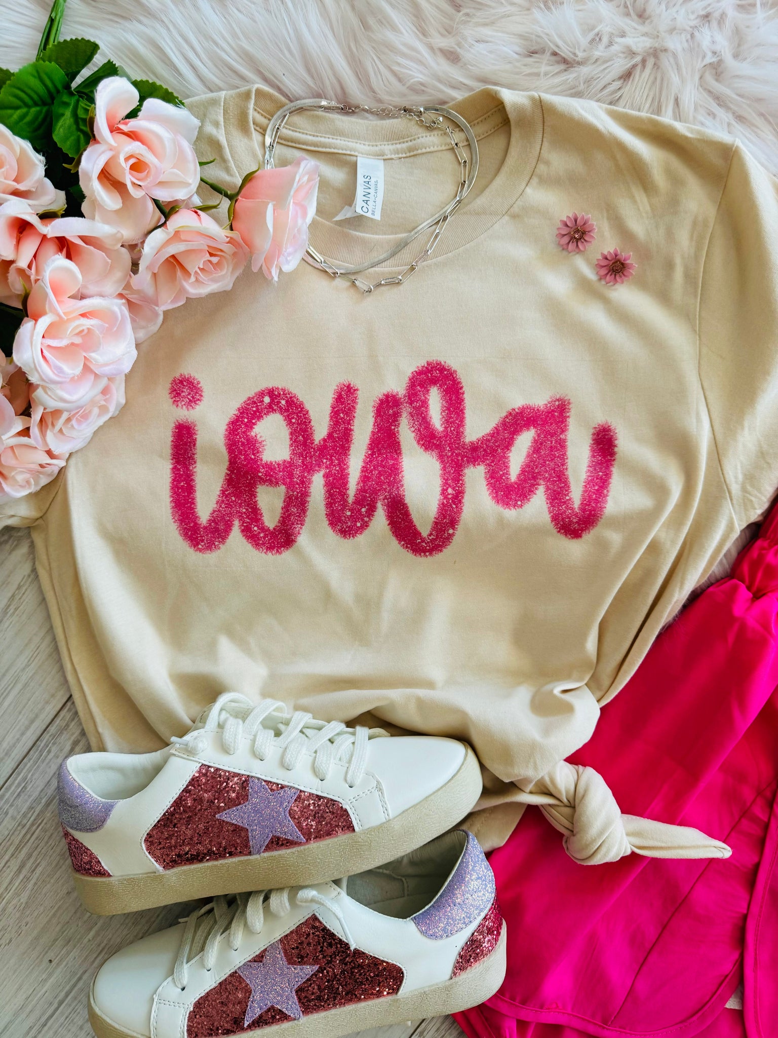 Iowa Faux Tinsel Tee