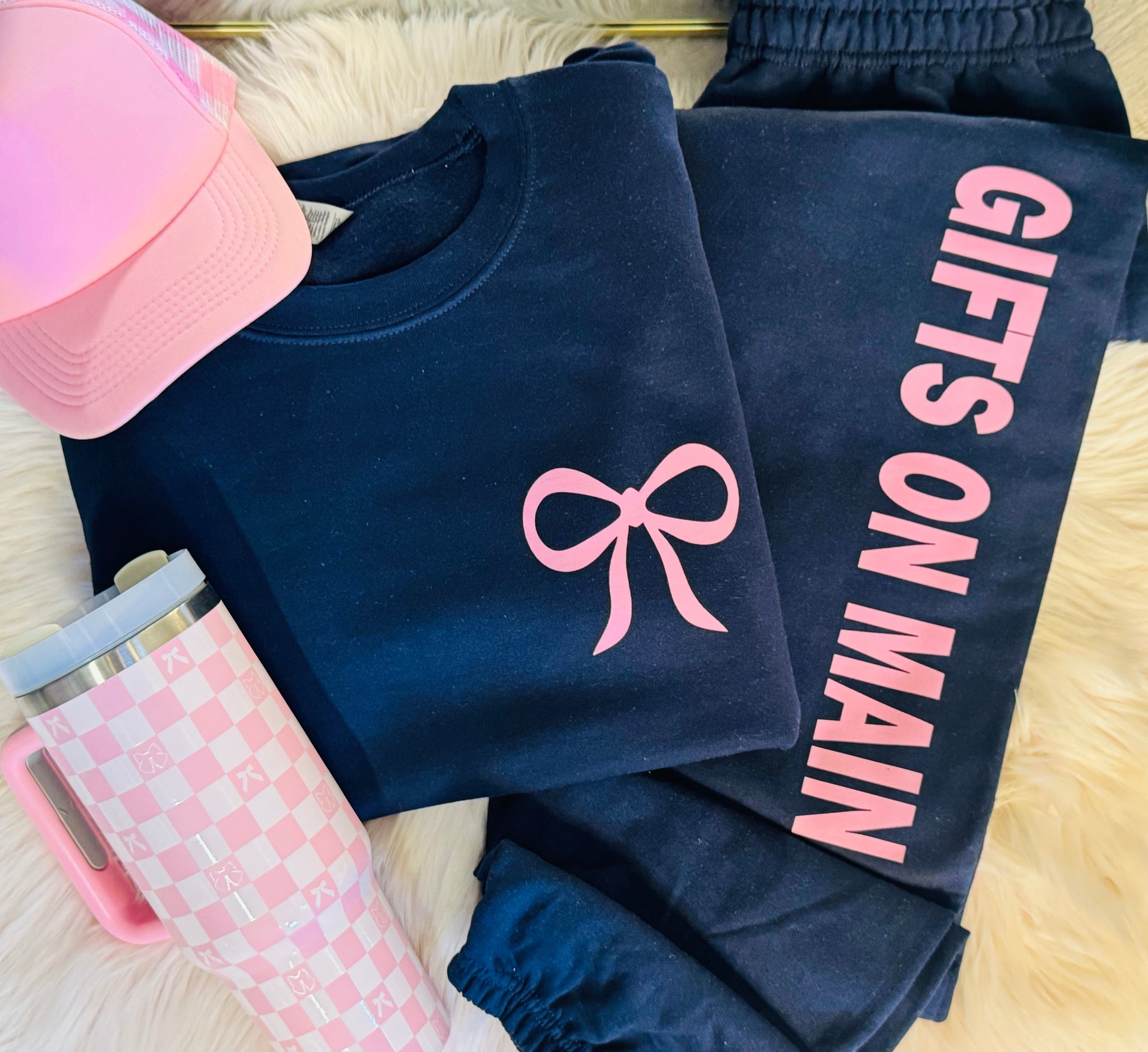 Bow Sweatshirt & Custom Sweatpants Set