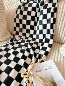 RTS Black Checkered Throw Blanket