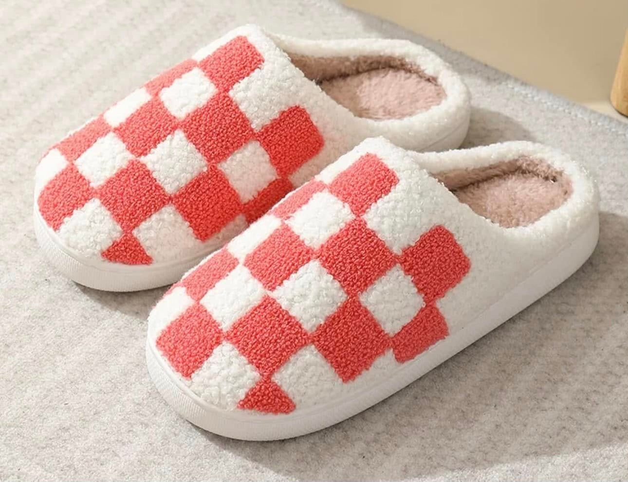 RTS Pink Checkered Slippers