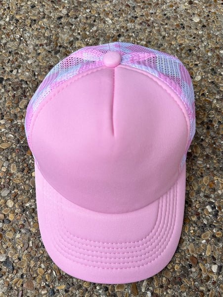 RTS Pink Checkered Trucker Hat