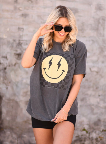 Vintage Checkered Smiley Tee