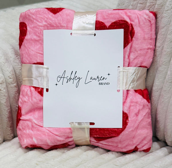 RTS Pink Checkered Heart Blanket