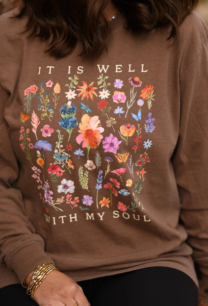 It Is Well With My Soul Floral Tee/Long Sleeve Tee