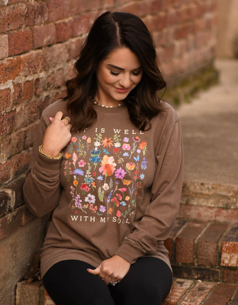 It Is Well With My Soul Floral Tee/Long Sleeve Tee