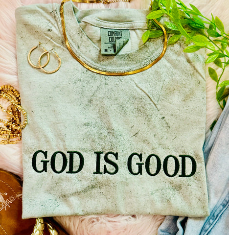 Fern God Is Good Embroidered Tee