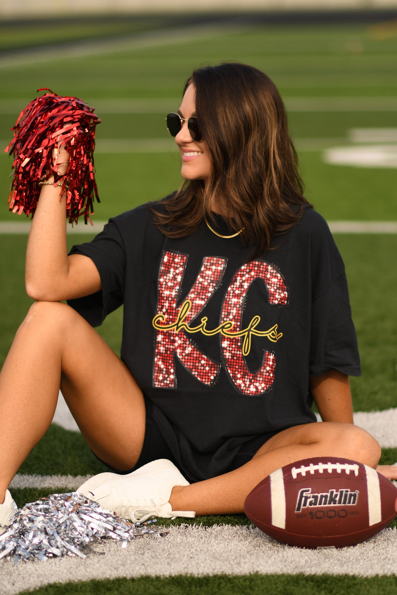 KC Chiefs Faux Sequin Tee