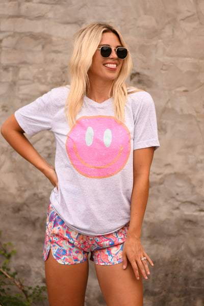 Tri Color Smiley Tee