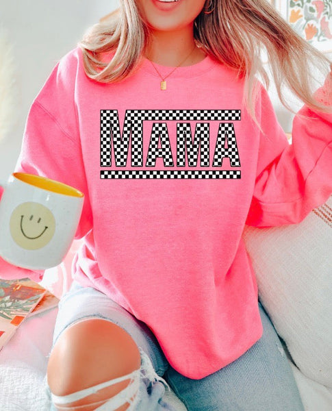 Checkered Mama Sweatshirt - Multiple Options