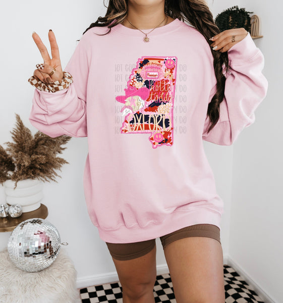 Preppy State Sweatshirt - Pink