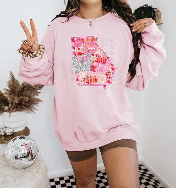 Preppy State Sweatshirt - Pink