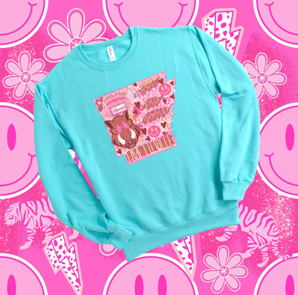 Preppy State Sweatshirt - Turquoise