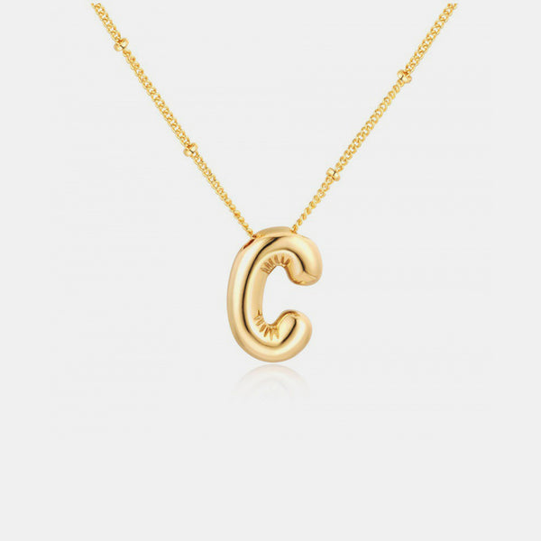 Gold-Plated Bubble Initial Necklace