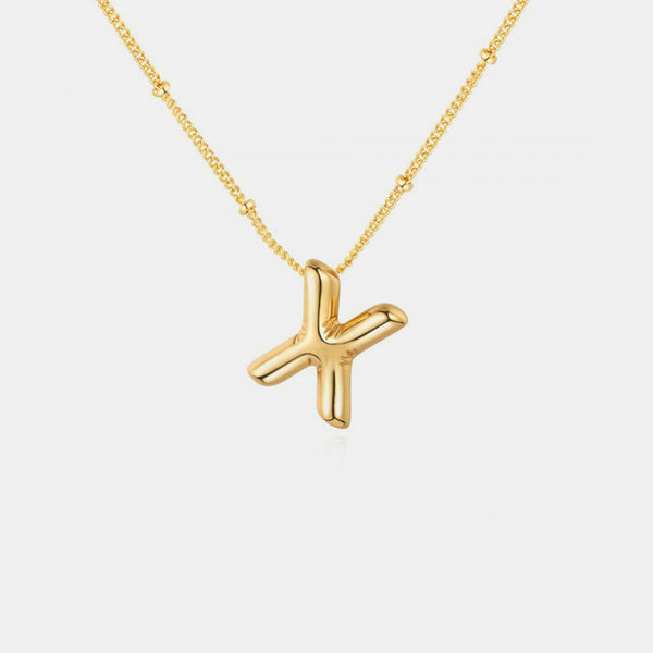 Gold-Plated Bubble Initial Necklace