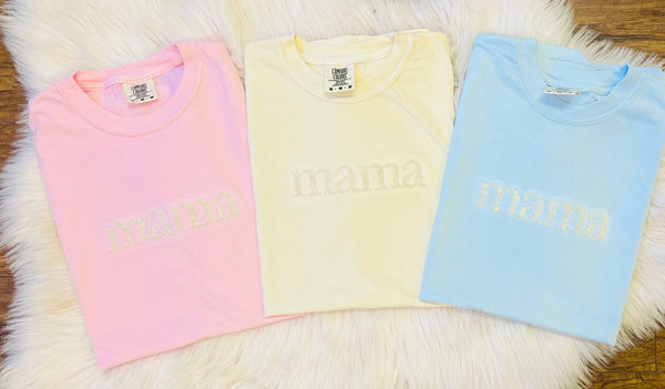 Mama Floral Embroidered Tee