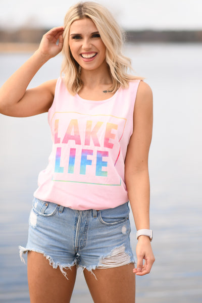 Lake Life Rainbow Tank/Tee