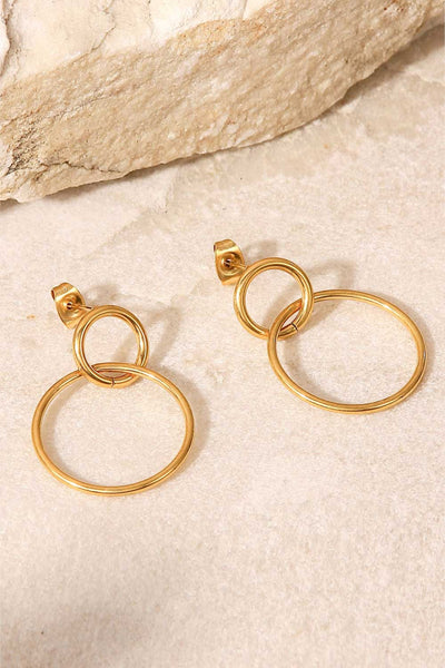 Double Hoop Drop Earrings