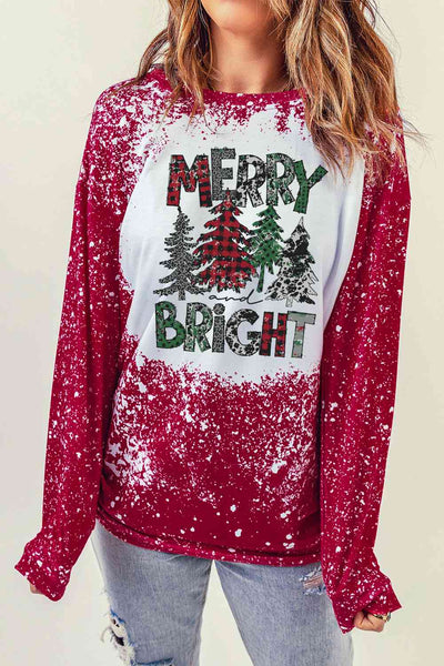 MERRY BRIGHT Graphic Long Sleeve T-Shirt