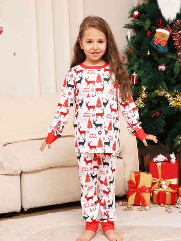 Reindeer Print Top and Pants Set