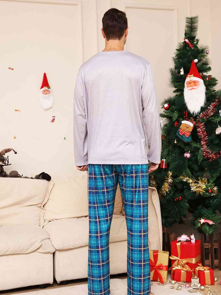 Full Size Rudolph Graphic Long Sleeve Top and Plaid Pants Set